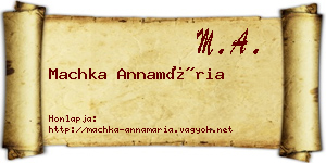 Machka Annamária névjegykártya